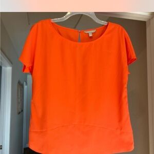 Banana Republic Orange Short Sleeve Blouse Small